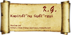 Kapitány Györgyi névjegykártya