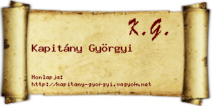 Kapitány Györgyi névjegykártya